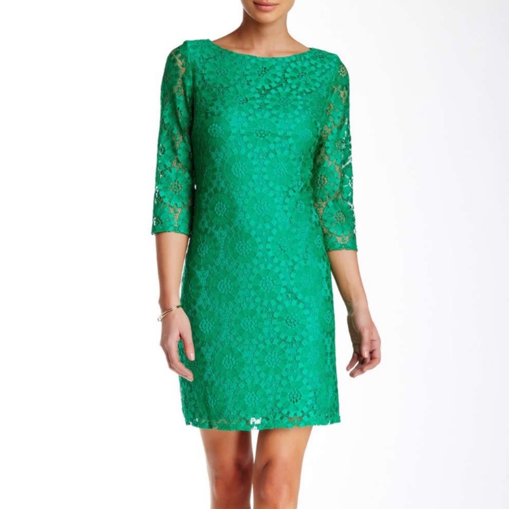 Eliza J Lace Shift Dress 3/4 Sleeve